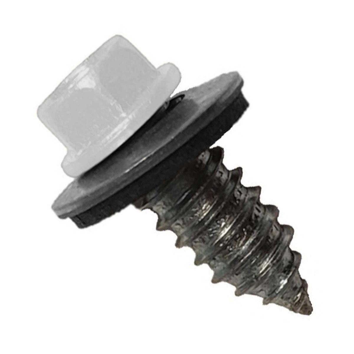 ST Fastening #17 x 3/4" Tapping Steelbinder Metal Roofing Screw, Hex Washer Head - Polar White - Qty. 250