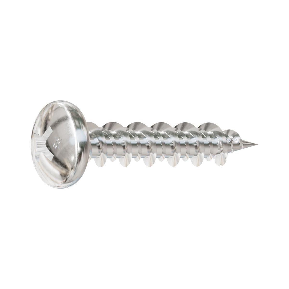 #10 x 3/4" Pan Head Marine Screw with Teeth - 316 Stainless Steel, 6 lb (1000 Fasteners)