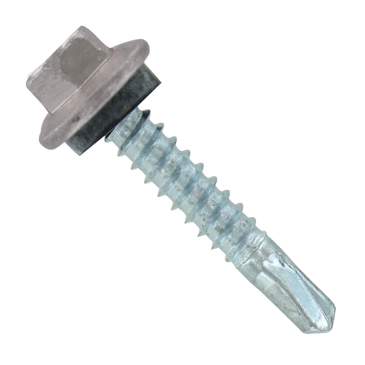 ST Fastening #12 X 1-1/4" Self-Drilling Maxx Steelbinder Metal Roofing Screw, Hex-Washer Head - Ash Gray, Qty. 250
