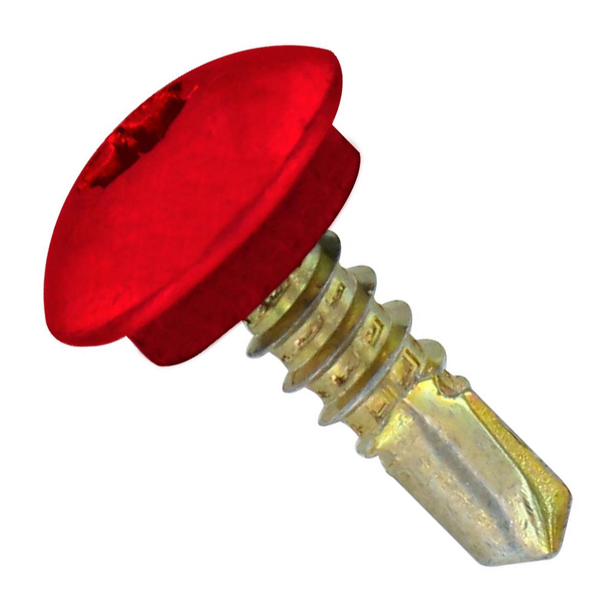 ST Fastening #12 x 3/4" Self-Drilling Eclipse Steelbinder Metal Roofing Screw, Star Truss Head - Crimson | Qty. 120,000 (Pallet)