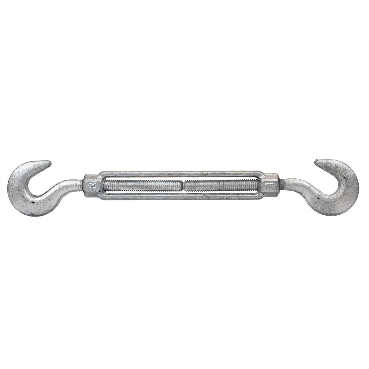 1" x 12" Hook & Hook Galvanized Turnbuckle