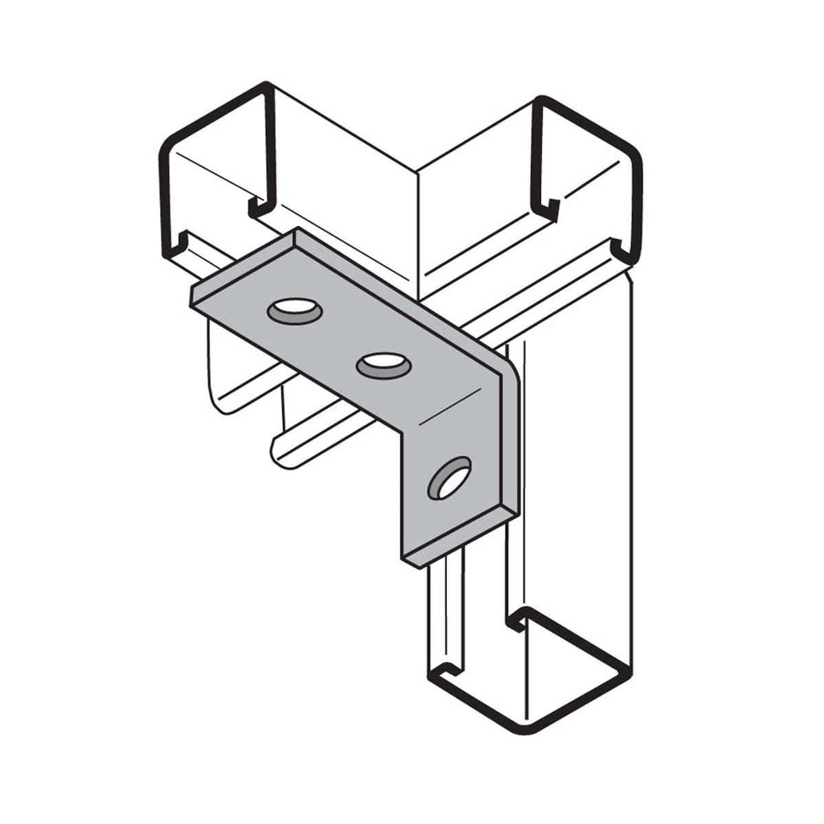 3-Hole 90 Degree Strut Angle - Electro-Galvanized