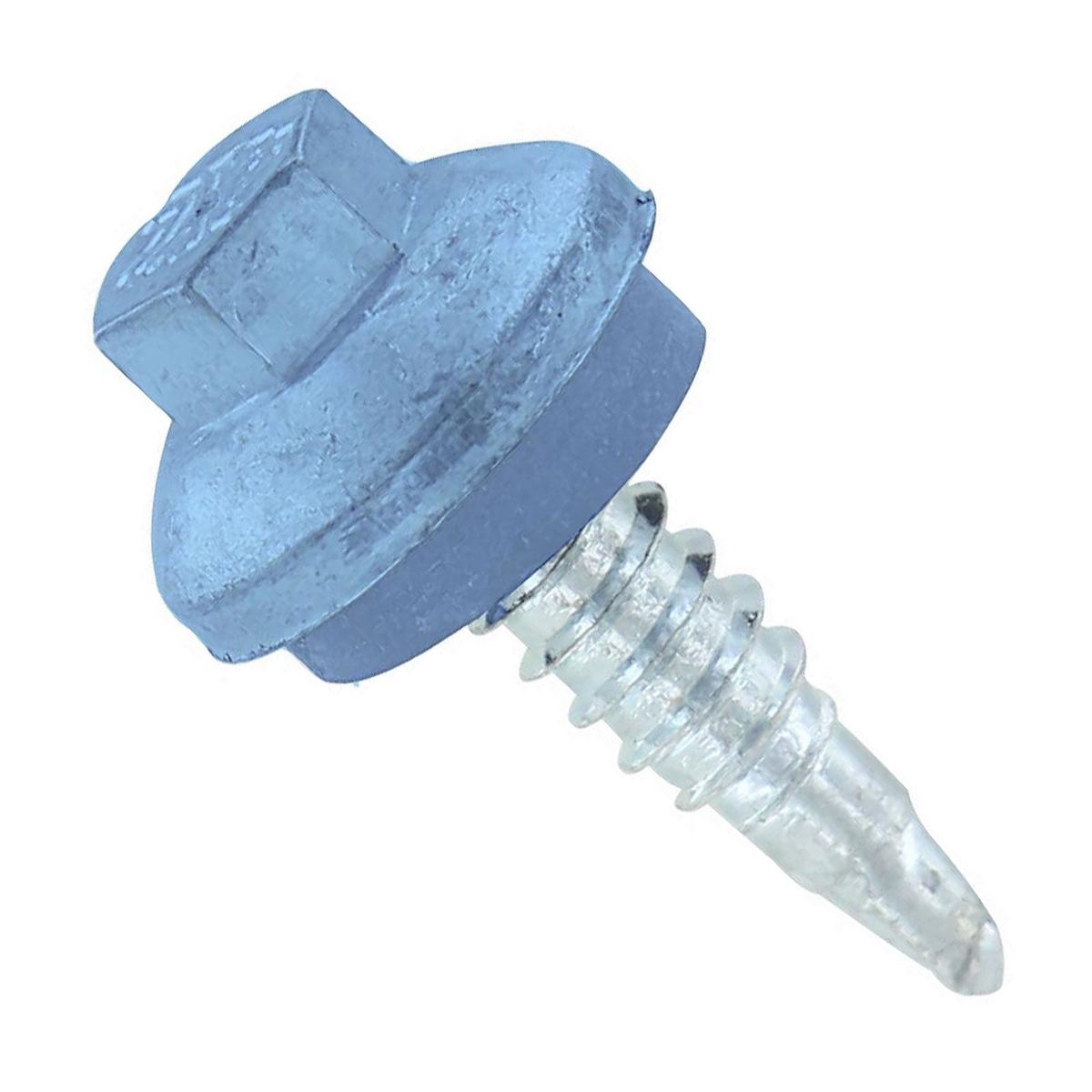 ST Fastening 1/4" x 7/8" Self-Drilling ZXL Steelbinder Metal Roofing Stitch Screw, Cupped Washer Head - Hawaiian Blue | Qty. 2,000 (Carton)