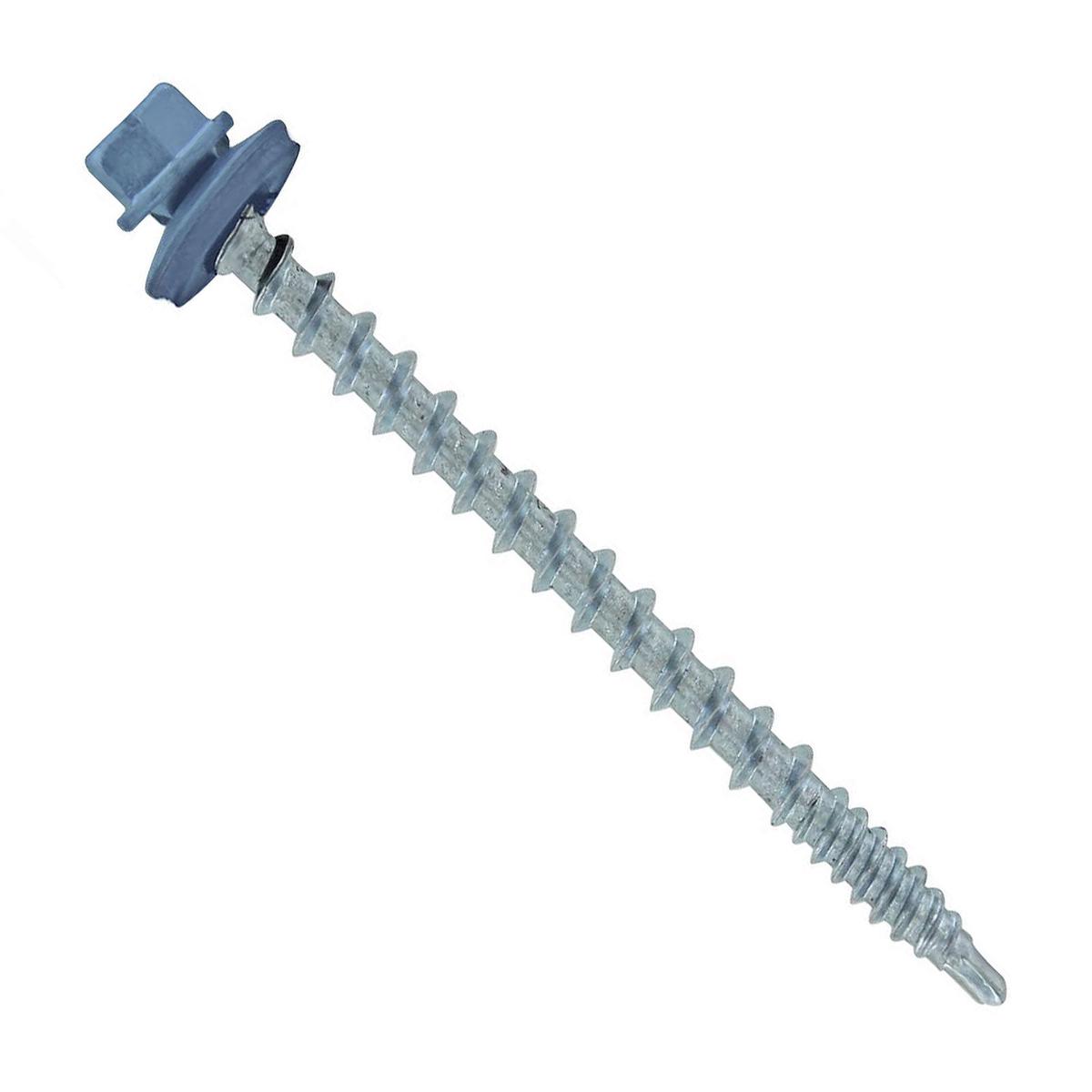 ST Fastening #10 X 2-1/2" Kwikseal Woodbinder Metal Roofing Screw - Hawaiian Blue, Pkg 250