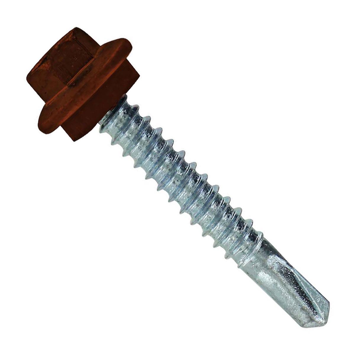 ST Fastening #12 X 1-1/2" Self-Drilling Maxx Steelbinder Metal Roofing Screw - Brown | Qty. 2,500 (Carton)
