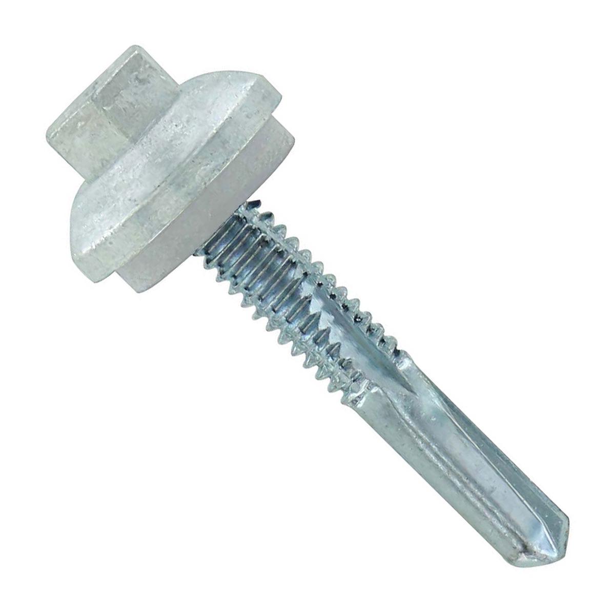 ST Fastening #12 x 1-1/4" Self-Drilling ZXL HG Steelbinder Metal Roofing Screw, Hex Cupped Washer Head - Light Gray, Qty. 250