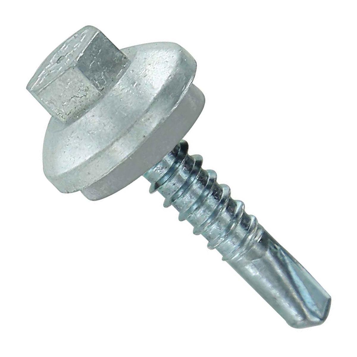 ST Fastening #12 x 1" Self-Drilling ZXL Steelbinder Metal Roofing Screw, Hex-Washer Head - Light Gray, Qty. 250