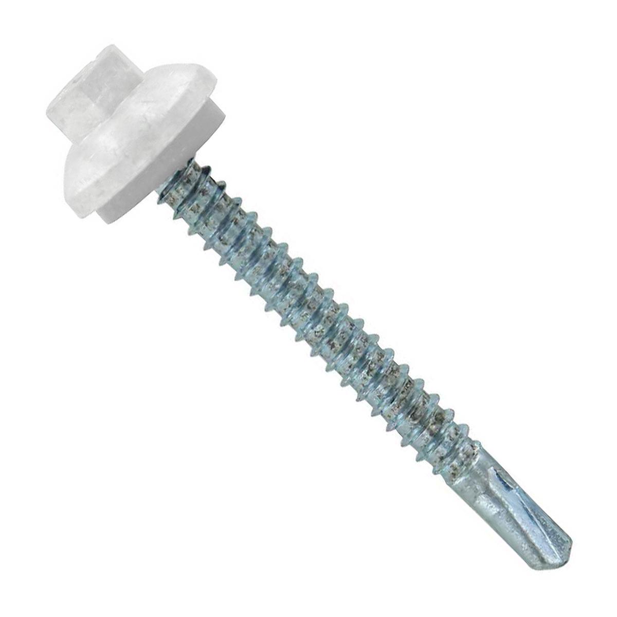 ST Fastening #12 x 2" Self-Drilling ZXL Steelbinder Metal Roofing Screw, Cupped Washer Head - Alamo White | Qty. 1,500 (Carton)
