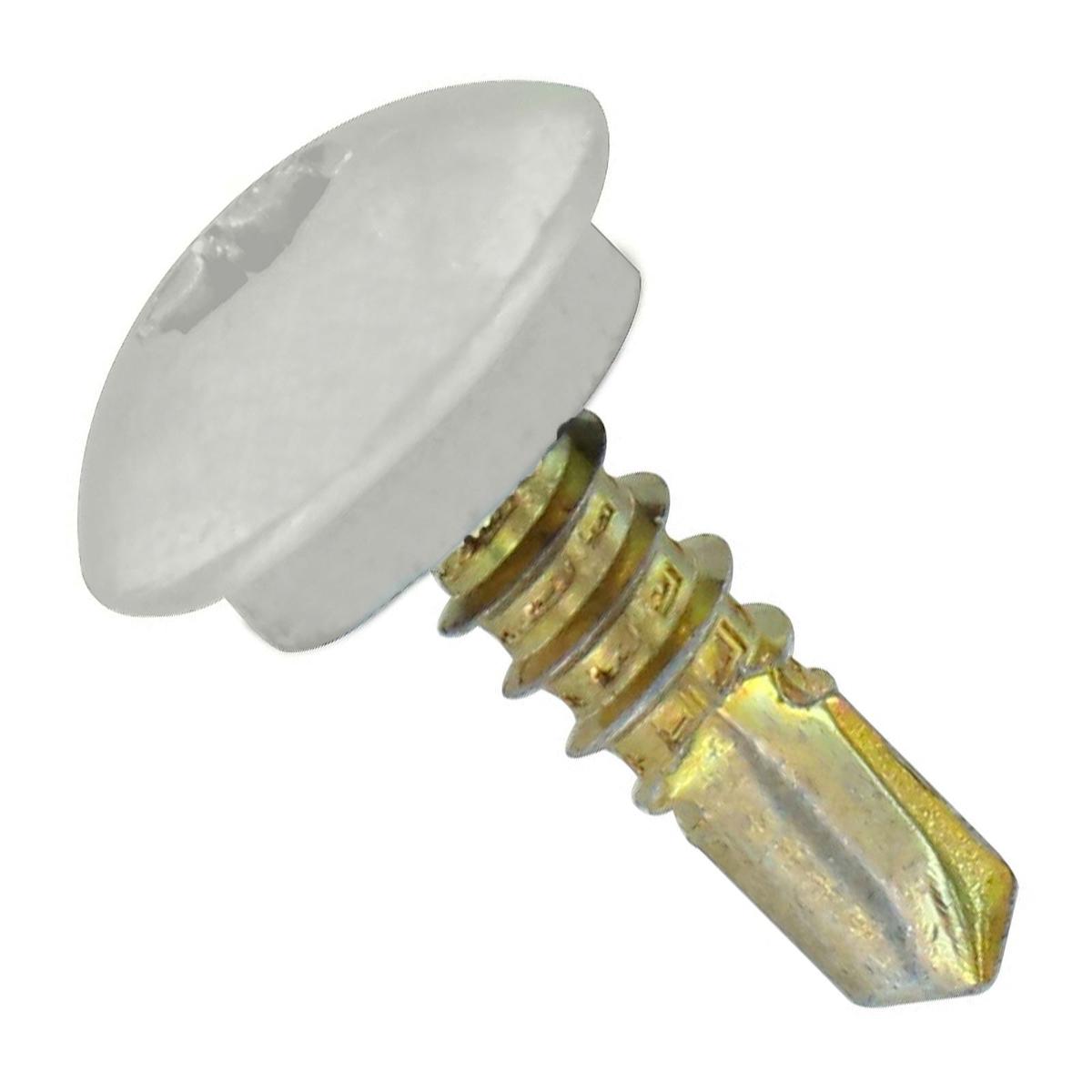 ST Fastening #12 x 3/4" Self-Drilling Eclipse Steelbinder Metal Roofing Screw, Star Truss Head - Polar White | Qty. 2,500 (Carton)