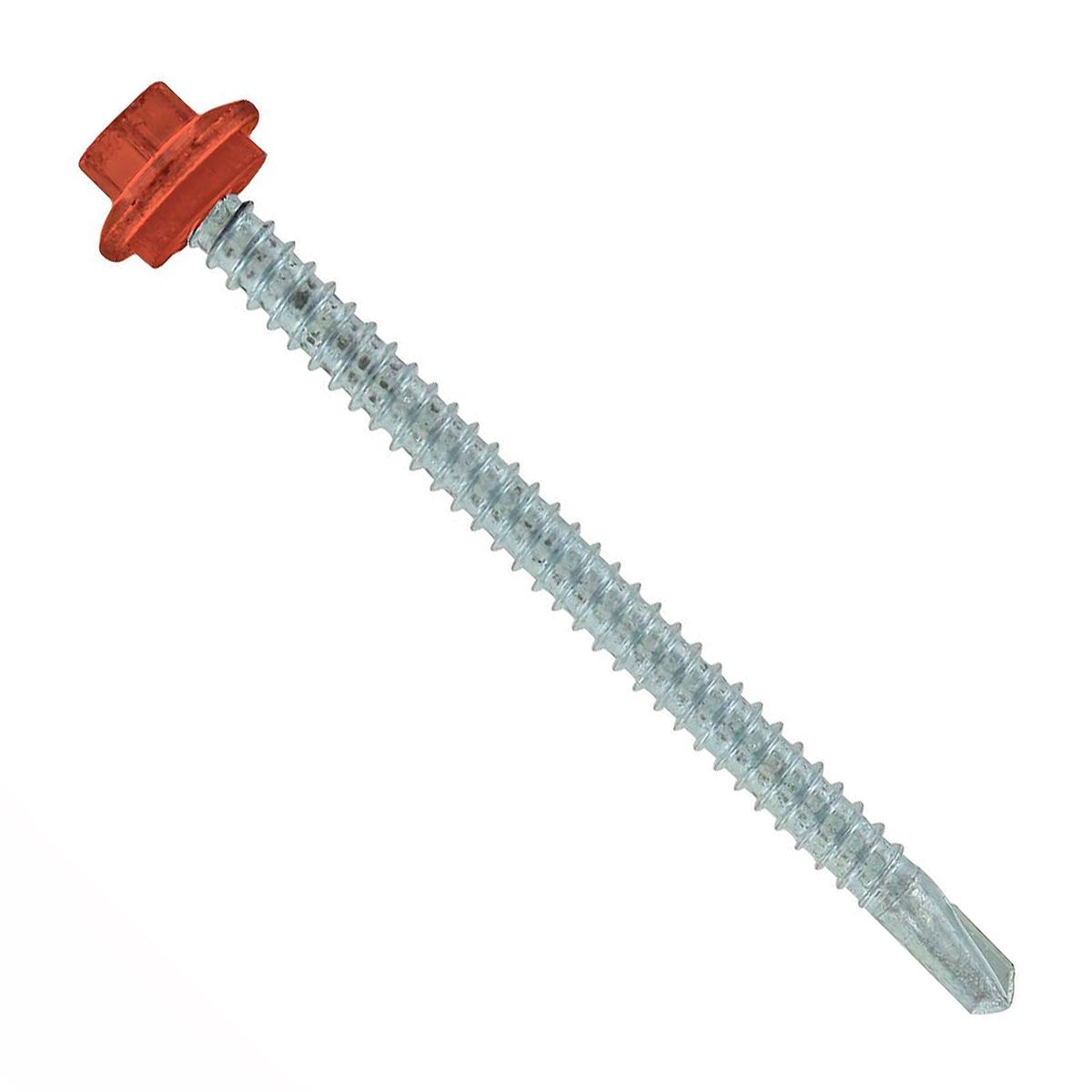 ST Fastening 12 x 3" Self-Drilling Maxx Steelbinder Metal Roofing Screw, Hex Washer Head - Copper, Qty. 250