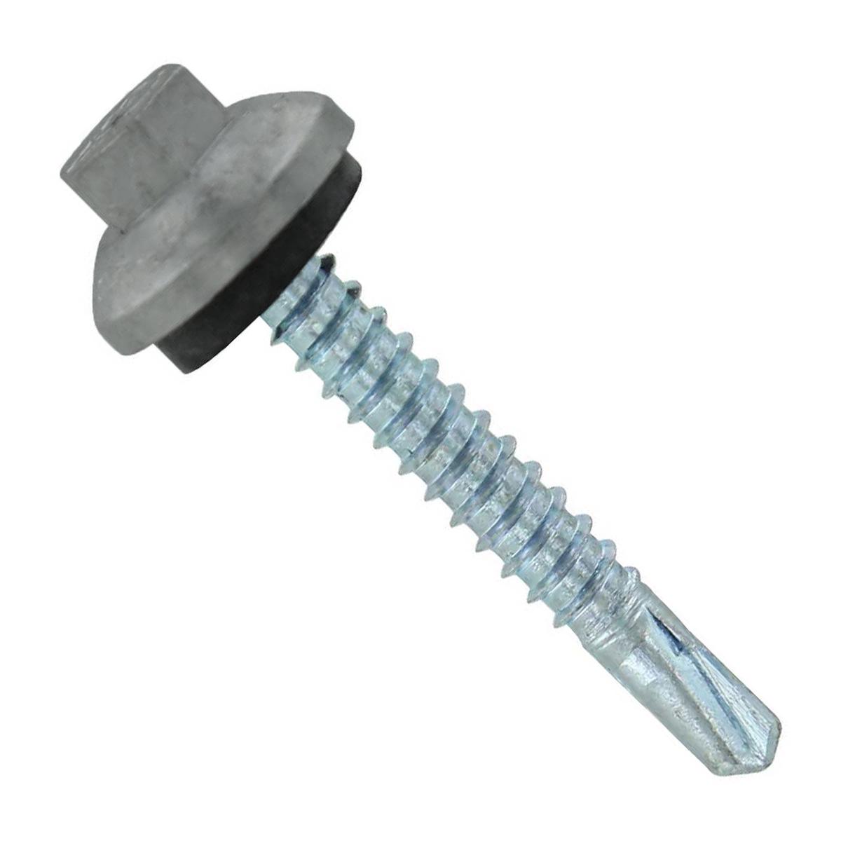 ST Fastening #12 x 1-1/2" Self-Drilling ZXL Steelbinder Metal Roofing Screw, Hex-Washer Head - Ash Gray | Qty. 2,000 (Carton)