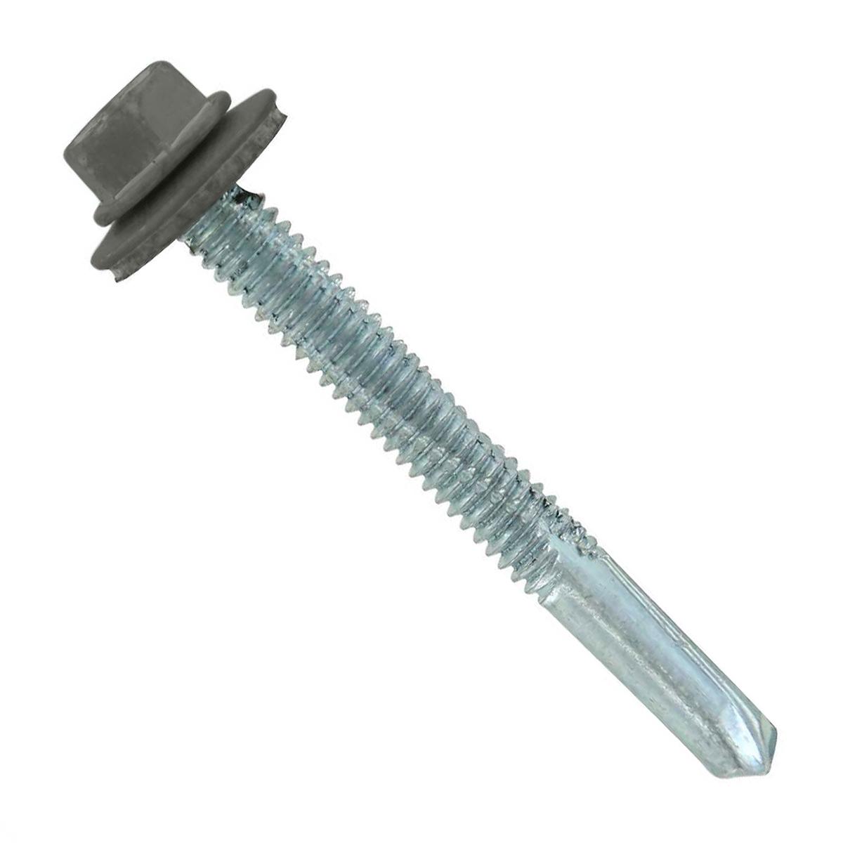 ST Fastening #12 x 2" Self-Drilling HG Steelbinder Metal Roofing Screw, Hex-Washer Head - Burnished Slate | Qty. 2,000 (Carton)