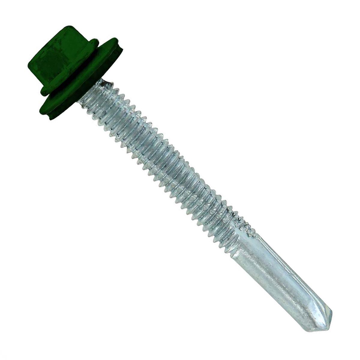 ST Fastening #12 x 2" Self-Drilling HG Steelbinder Metal Roofing Screw, Hex-Washer Head - Forest Green | Qty. 72,000 (Pallet)
