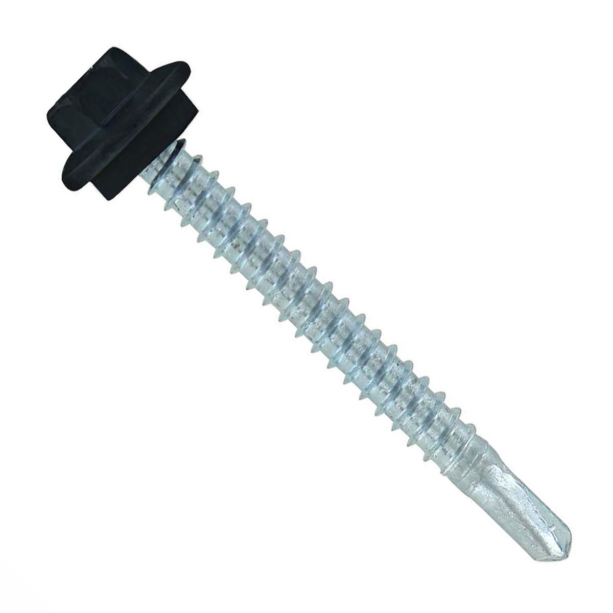 ST Fastening #12 x 2" Self-Drilling Maxx Steelbinder Metal Roofing Screw, Hex-Washer Head - Black, Qty. 250