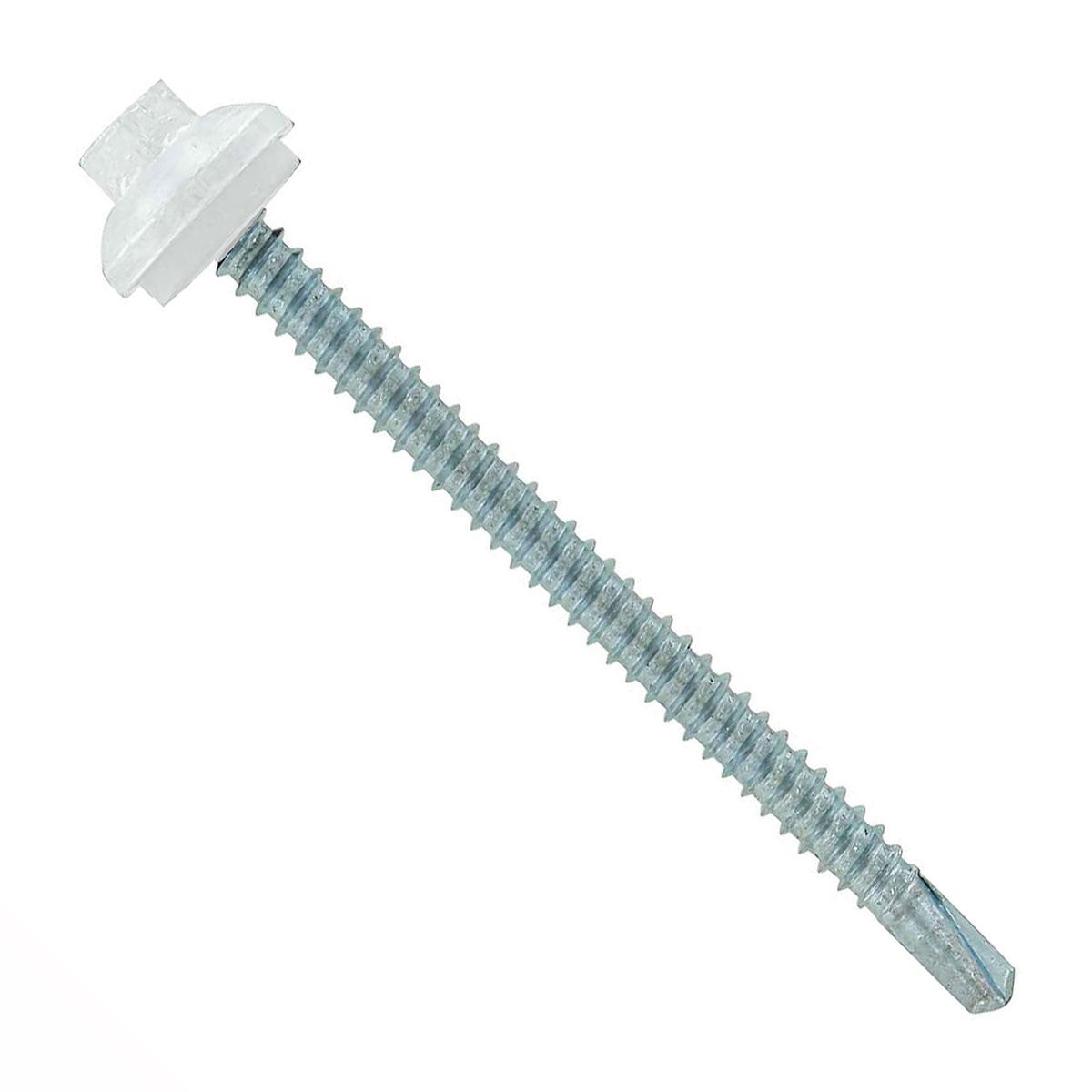ST Fastening #12 x 3" ZXL Steelbinder Self-Drilling Metal Roofing Screw - Bright White, Pkg 250