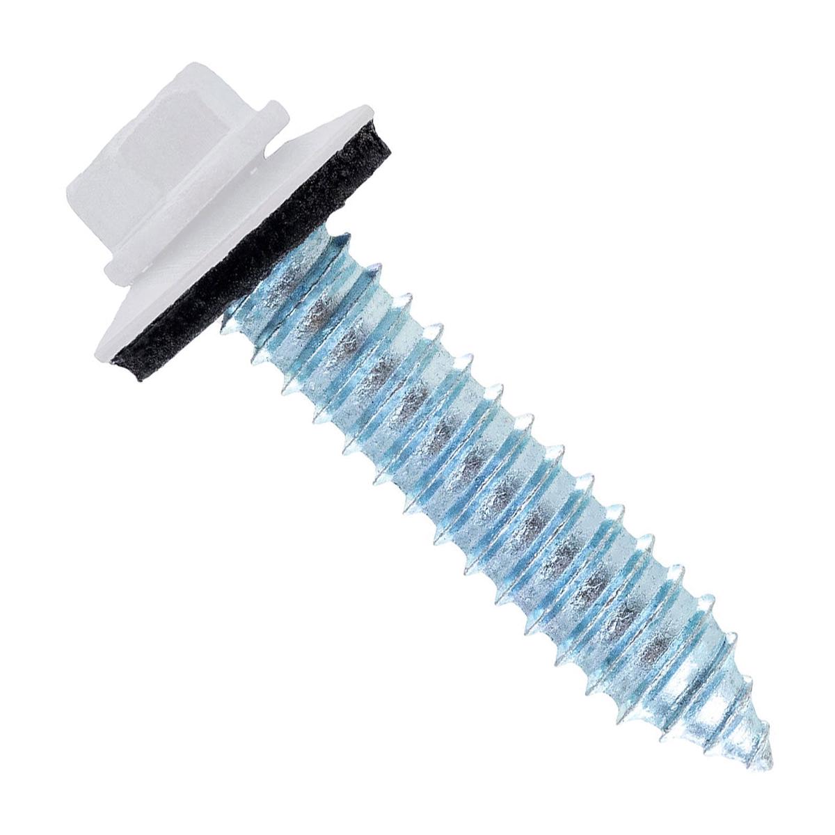 ST Fastening #17 x 1-1/4" Tapping Steelbinder Metal Roofing Screw -Polar White - Pkg 250