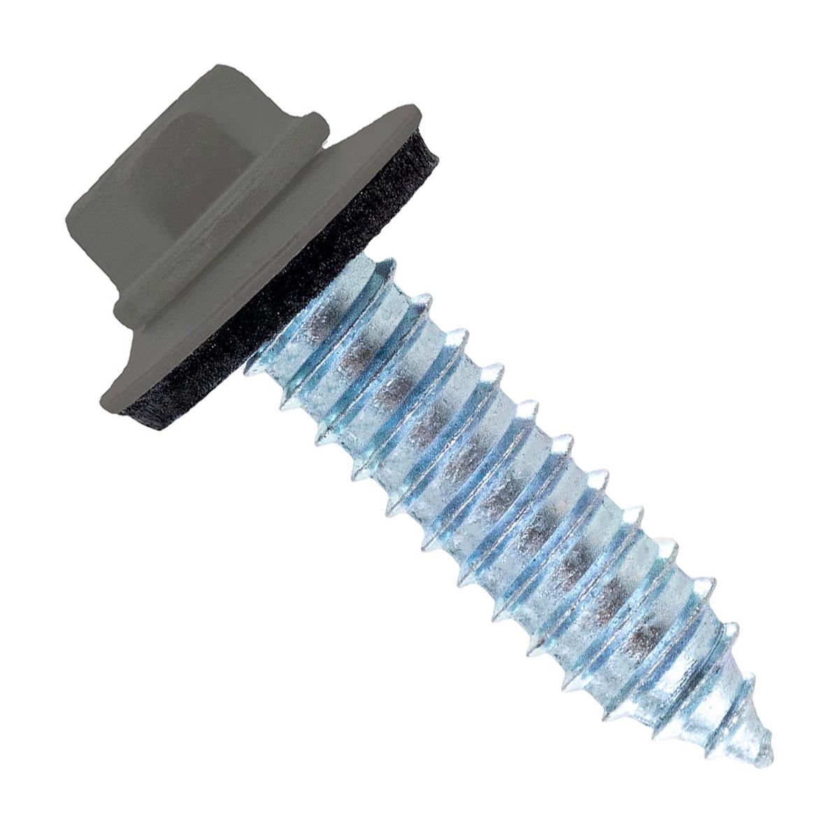 ST Fastening #17 x 1" Tapping Steelbinder Metal Roofing Screw, Hex-Washer Head - Burnished Slate | Qty. 2,500 (Carton)