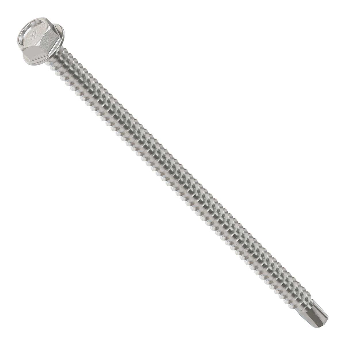 Simpson Strong-Tie #12 4" Self-Drilling Screw, Hex-Washer Head - 316 Stainless Steel, Qty. 100