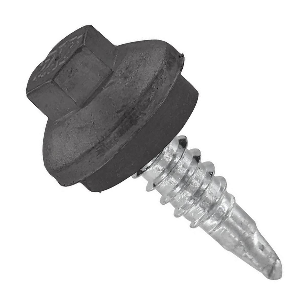 ST Fastening 1/4" x 7/8" ZXL Steelbinder Metal Roofing Stitch Screw - Charcoal Gray, Pkg 250