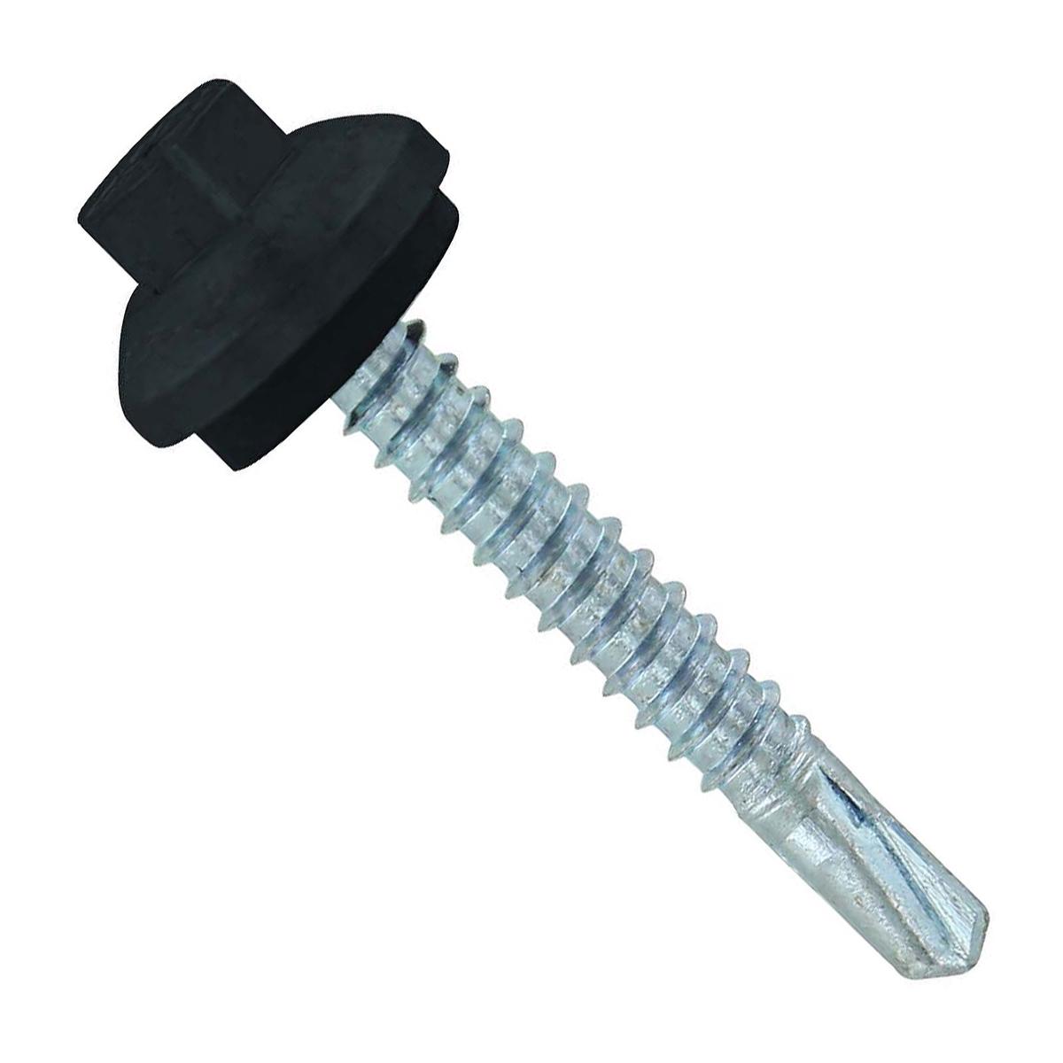 ST Fastening #12 x 1-1/2" Self-Drilling ZXL Steelbinder Metal Roofing Screw - Black | Qty. 96,000 (Pallet)
