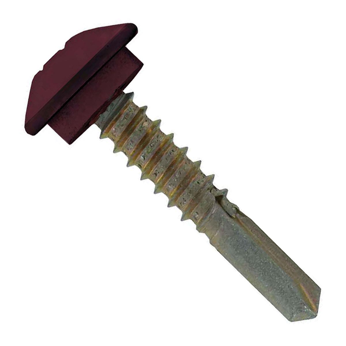 ST Fastening #12 x 1-1/4" Self-Drilling Eclipse Steelbinder Metal Roofing Screw, Hex-Washer Head - Burgundy | Qty. 120,000 (Pallet)