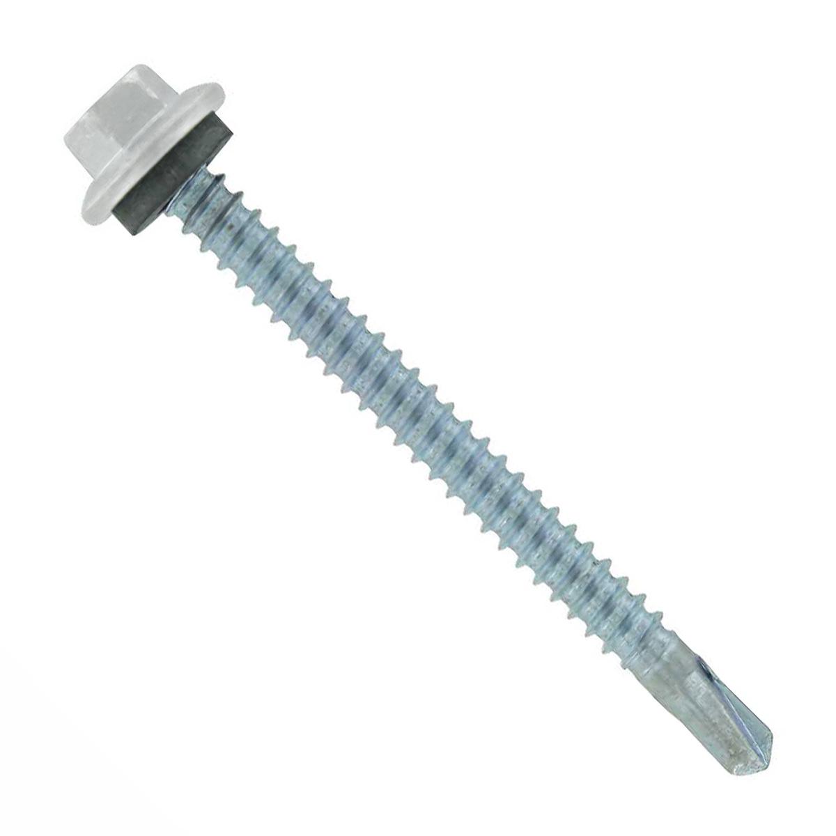 ST Fastening #12 x 2-1/2" Self-Drilling Maxx Steelbinder Metal Roofing Screw, Hex Washer Head - Polar White, Qty. 250