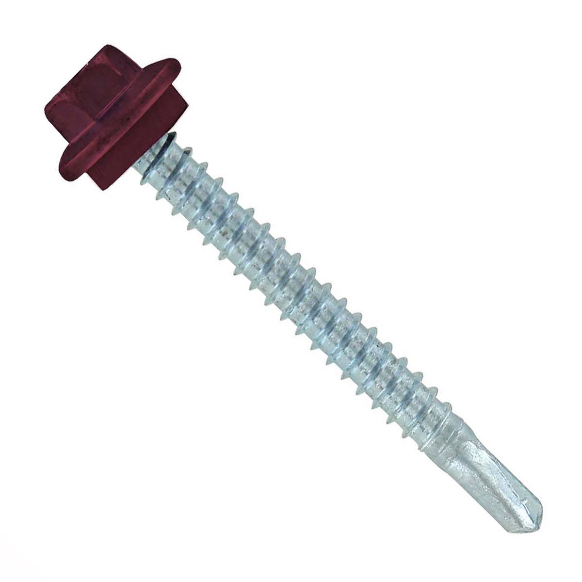 ST Fastening #12 x 2" Self-Drilling Maxx Steelbinder Metal Roofing Screw, Hex-Washer Head - Burgundy | Qty. 72,000 (Pallet)