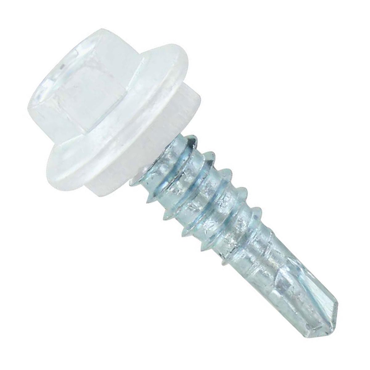 ST Fastening #14 X 7/8" Self-Drilling Maxx Steelbinder Metal Roofing Screw, Hex-Washer Head - Bright White, Qty. 250