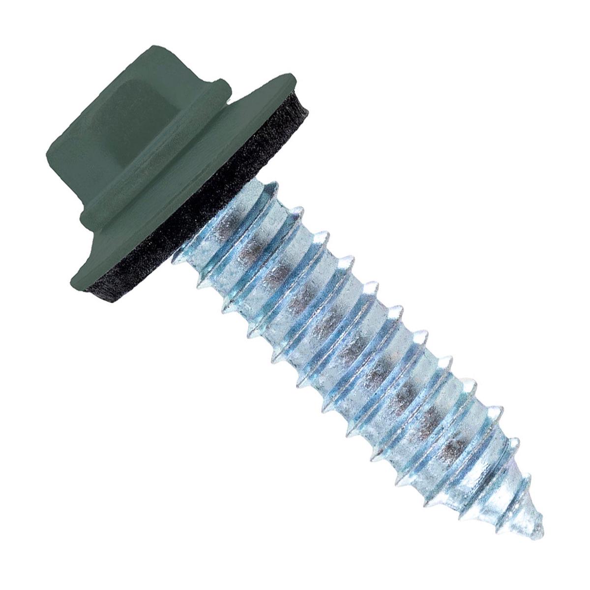 ST Fastening #17 x 1" Tapping Steelbinder Metal Roofing Screw - Forest Green - Qty. 2,500 (Carton)