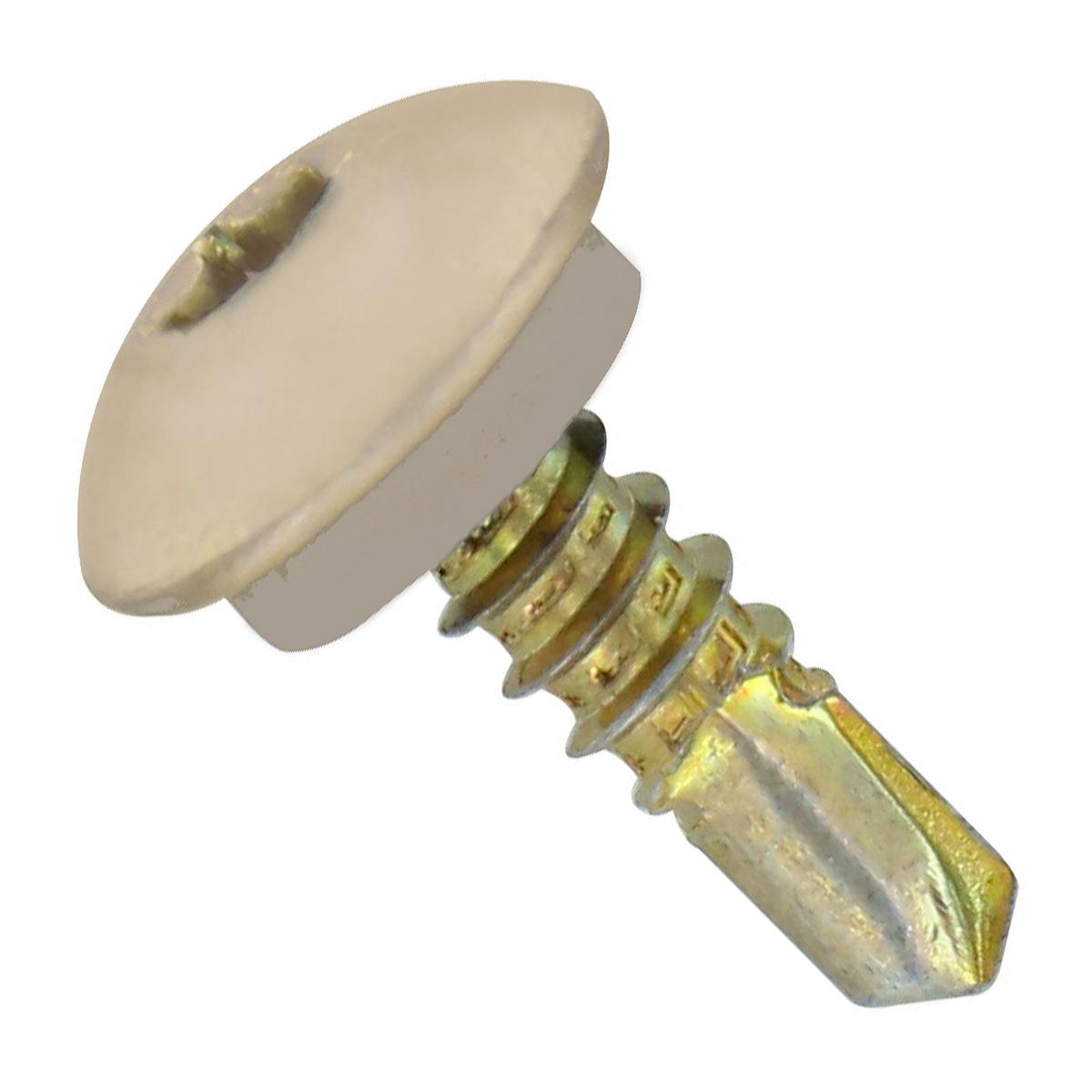 ST Fastening #12 x 3/4" Self-Drilling Eclipse Steelbinder Metal Roofing Screw, Star Truss Head - Light Stone | Qty. 2,500 (Carton)