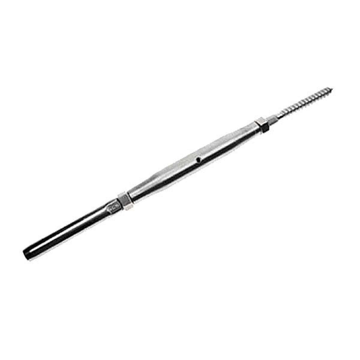 5/16" x 4-3/16" Lag Screw & Swage Stud Stainless Steel Turnbuckle | 1/4" Cable