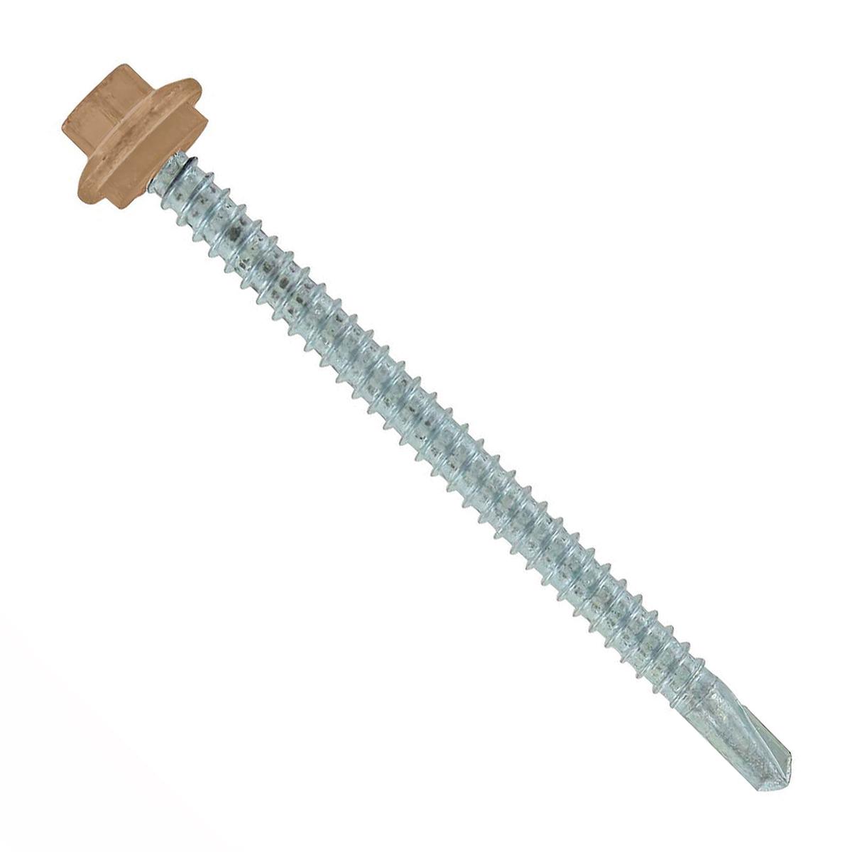 ST Fastening 12 x 3" Self-Drilling Maxx Steelbinder Metal Roofing Screw, Hex Washer Head - Tan, Qty. 250