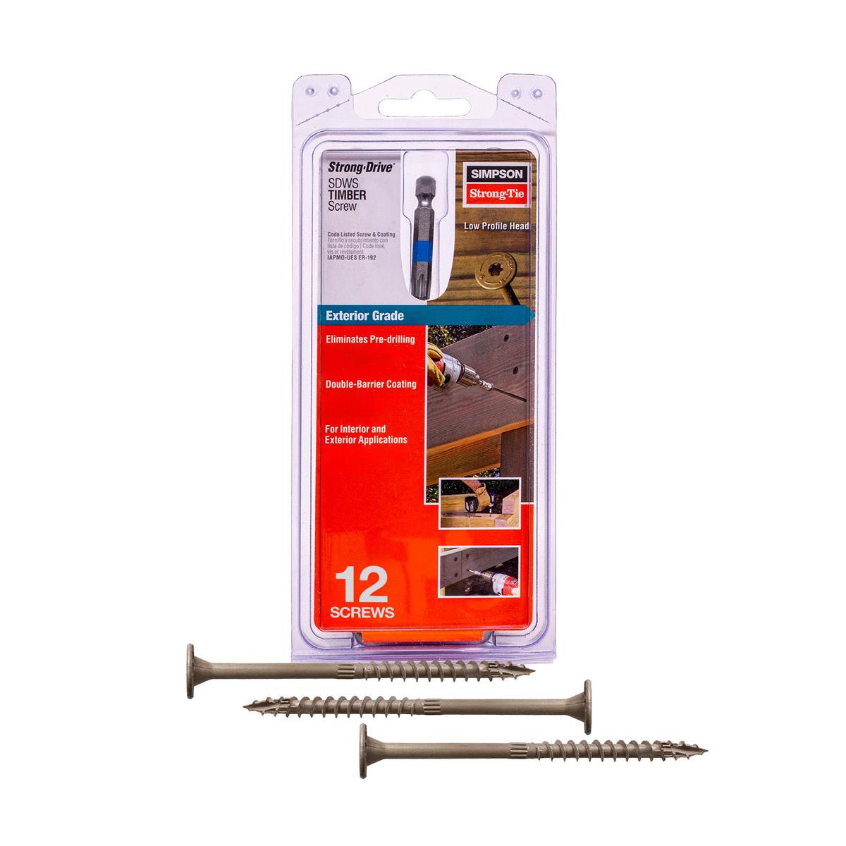 0.220" x 5" Strong-Tie SDWS22500DB-R12 Timber Screw - Double Barrier Coating, Tan | Qty. 12