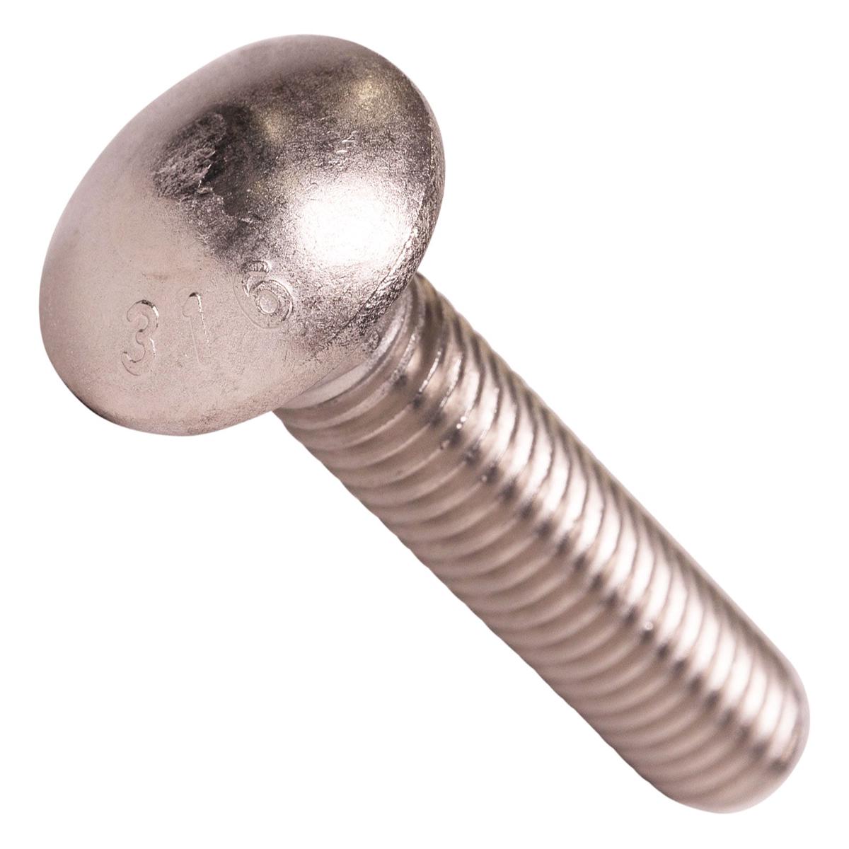 Conquest 3/8" x 1-3/4" Carriage Bolt - 316 Stainless Steel | Qty. 14,400 (Pallet)