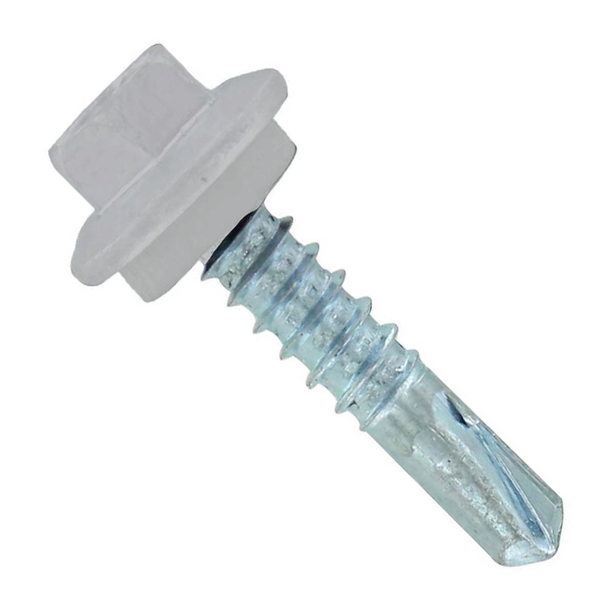 ST Fastening #12 X 1" Self-Drilling Maxx Steelbinder Metal Roofing Screw, Hex-Washer Head - Alamo White | Qty. 2,500 (Carton)
