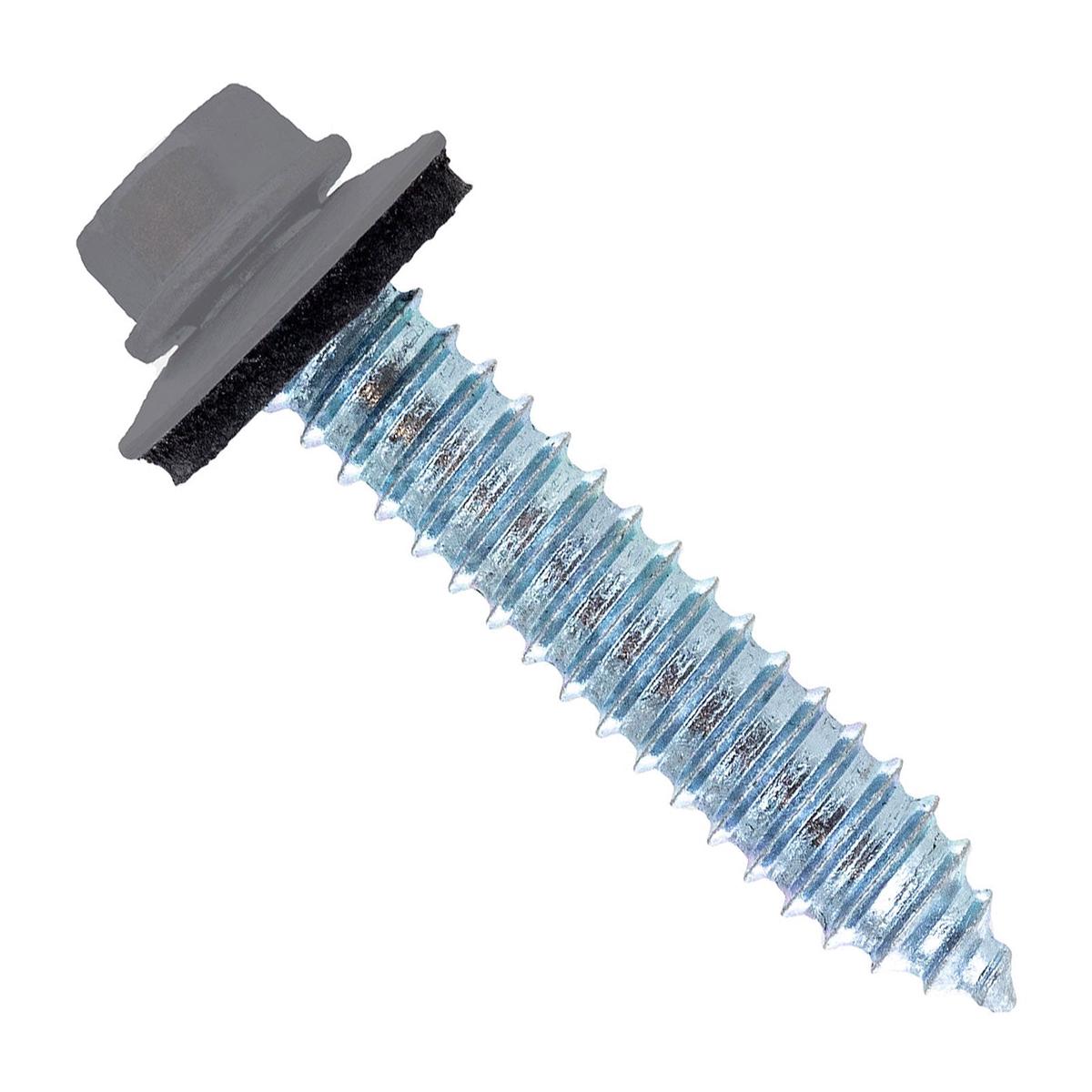 ST Fastening #17 x 1-1/2" Tapping Steelbinder Metal Roofing Screw - Charcoal Gray - Pkg 250