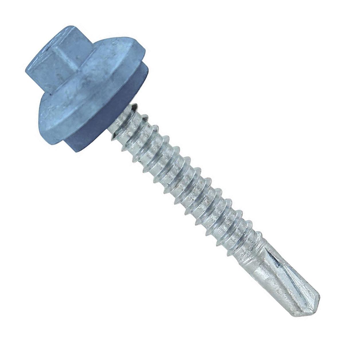 ST Fastening #12 x 1-1/2" Self-Drilling ZXL Steelbinder Metal Roofing Screw, Hex-Washer Head - Hawaiian Blue | Qty. 96,000 (Pallet)