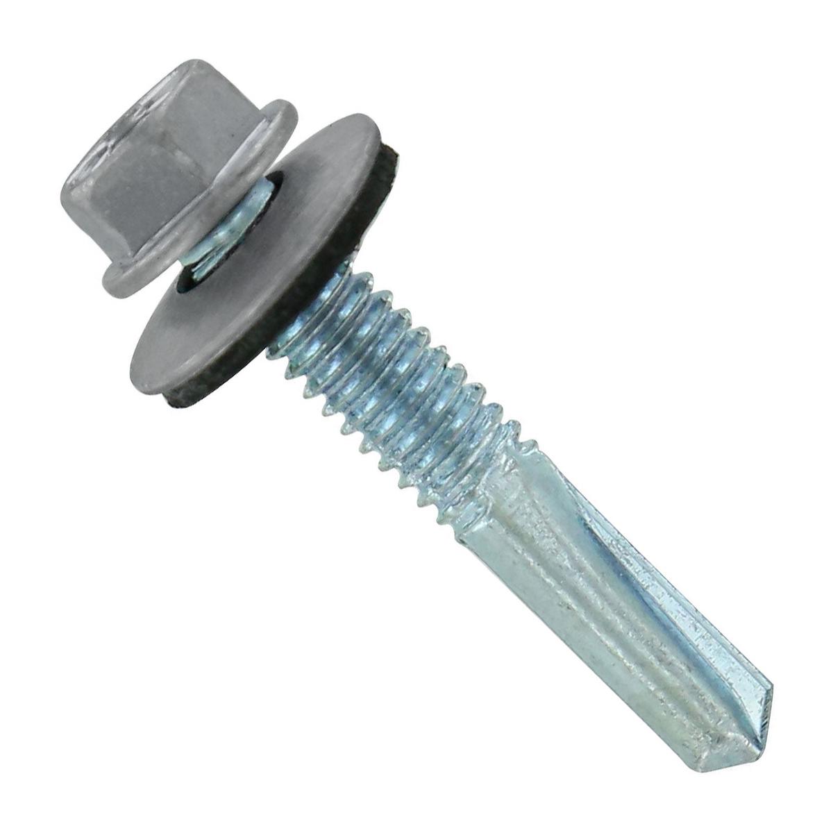 ST Fastening #12 x 1-1/4" Self-Drilling HG Steelbinder Metal Roofing Screw, Hex-Washer Head - Ash Gray, Qty. 250