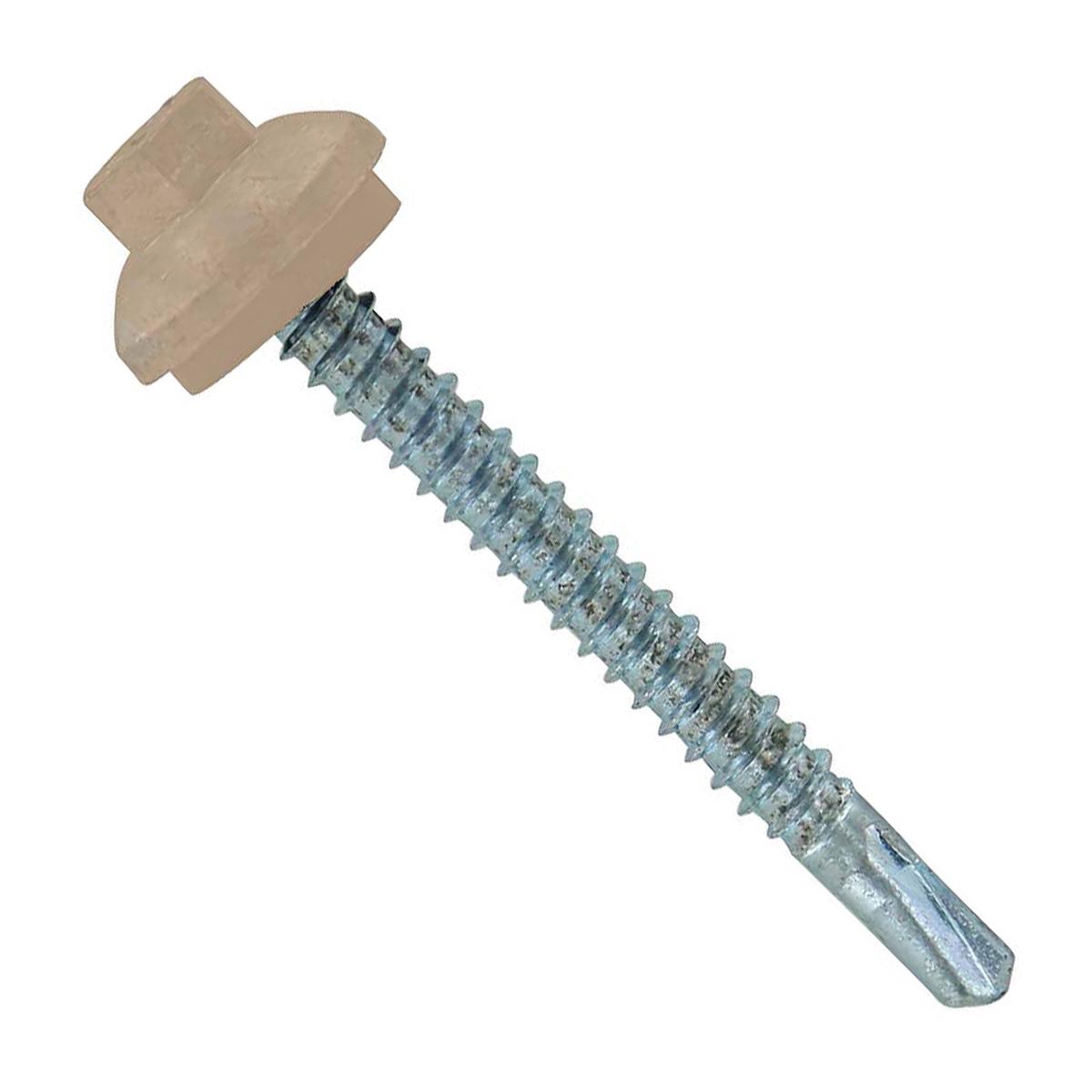 ST Fastening #12 x 2" Self-Drilling ZXL Steelbinder Metal Roofing Screw, Cupped Washer Head - Tan | Qty. 72,000 (Pallet)