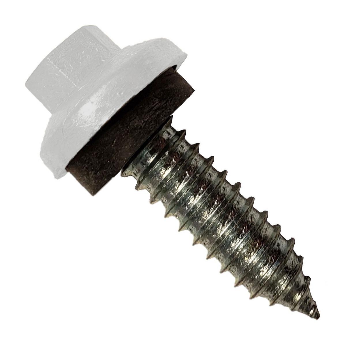 ST Fastening #17 x 1" Tapping ZXL Steelbinder Metal Roofing Stitch Screw, Hex-Washer Head - Polar White | Qty. 120,000 (Pallet)