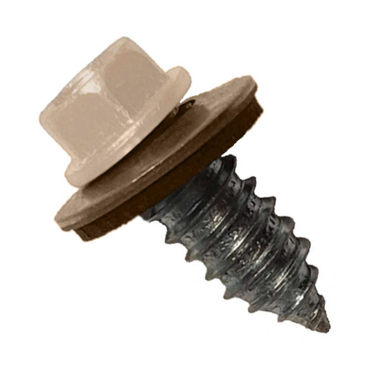 ST Fastening #17 x 3/4" Tapping Steelbinder Metal Roofing Screw, Hex Washer Head - Tan - Qty. 250