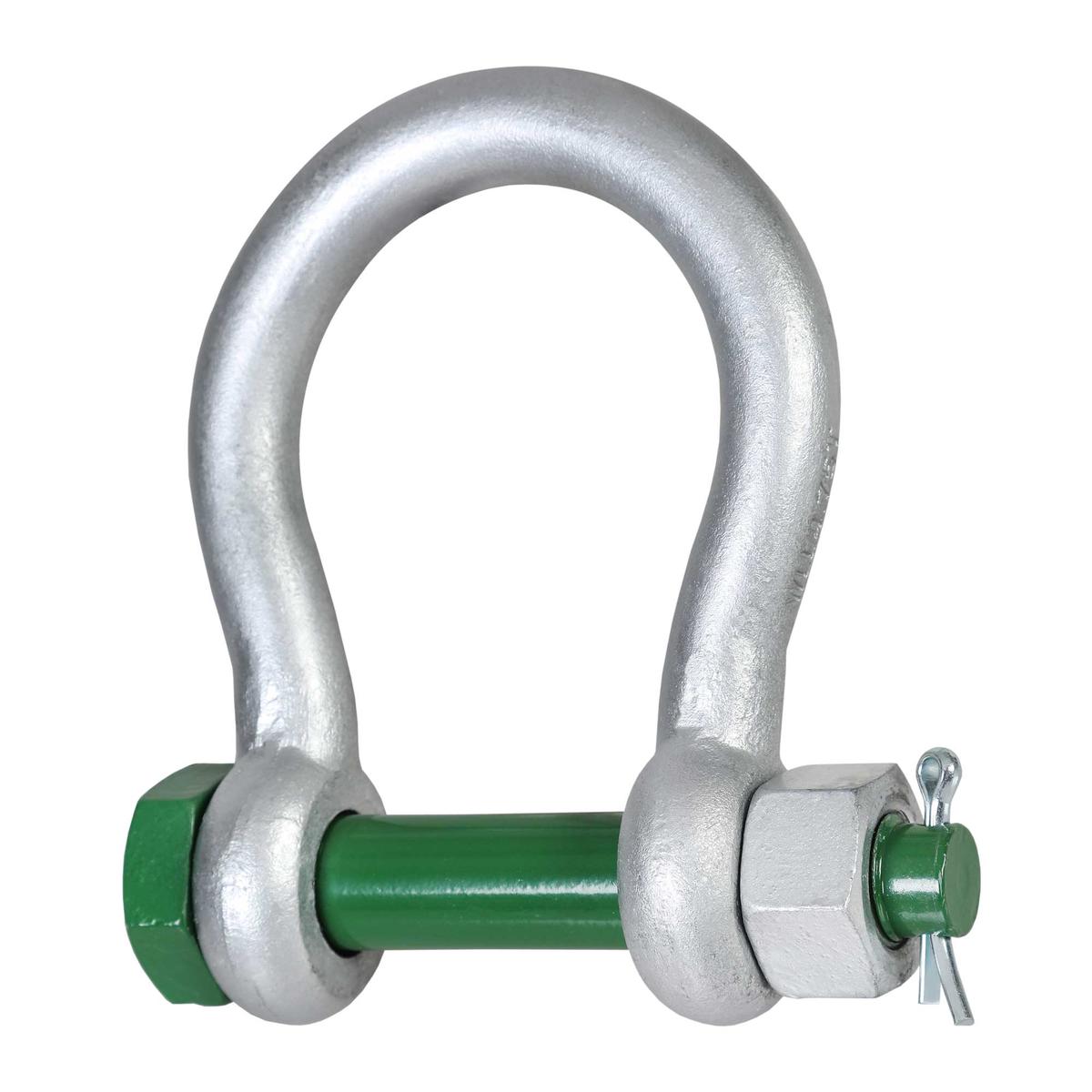 1-3/4" Van Beest Green Pin Bolt Type Wide Mouth Towing Shackle | G-4263 - 25 Ton