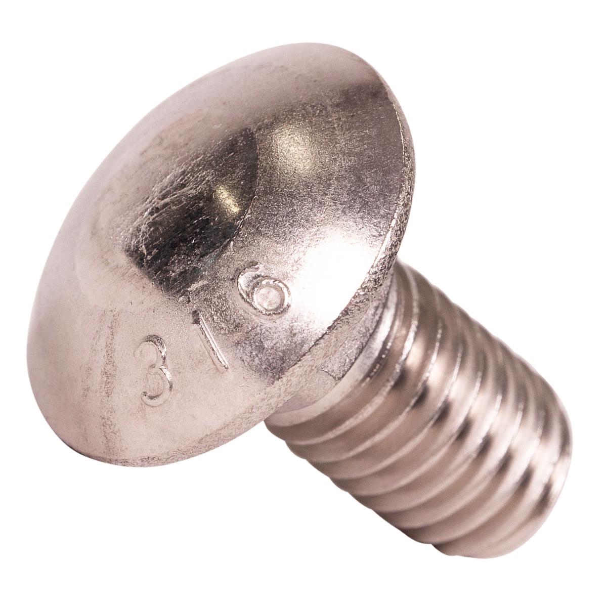 Conquest 1/2" x 1" Carriage Bolt - 316 Stainless Steel | Qty. 250 (Carton)