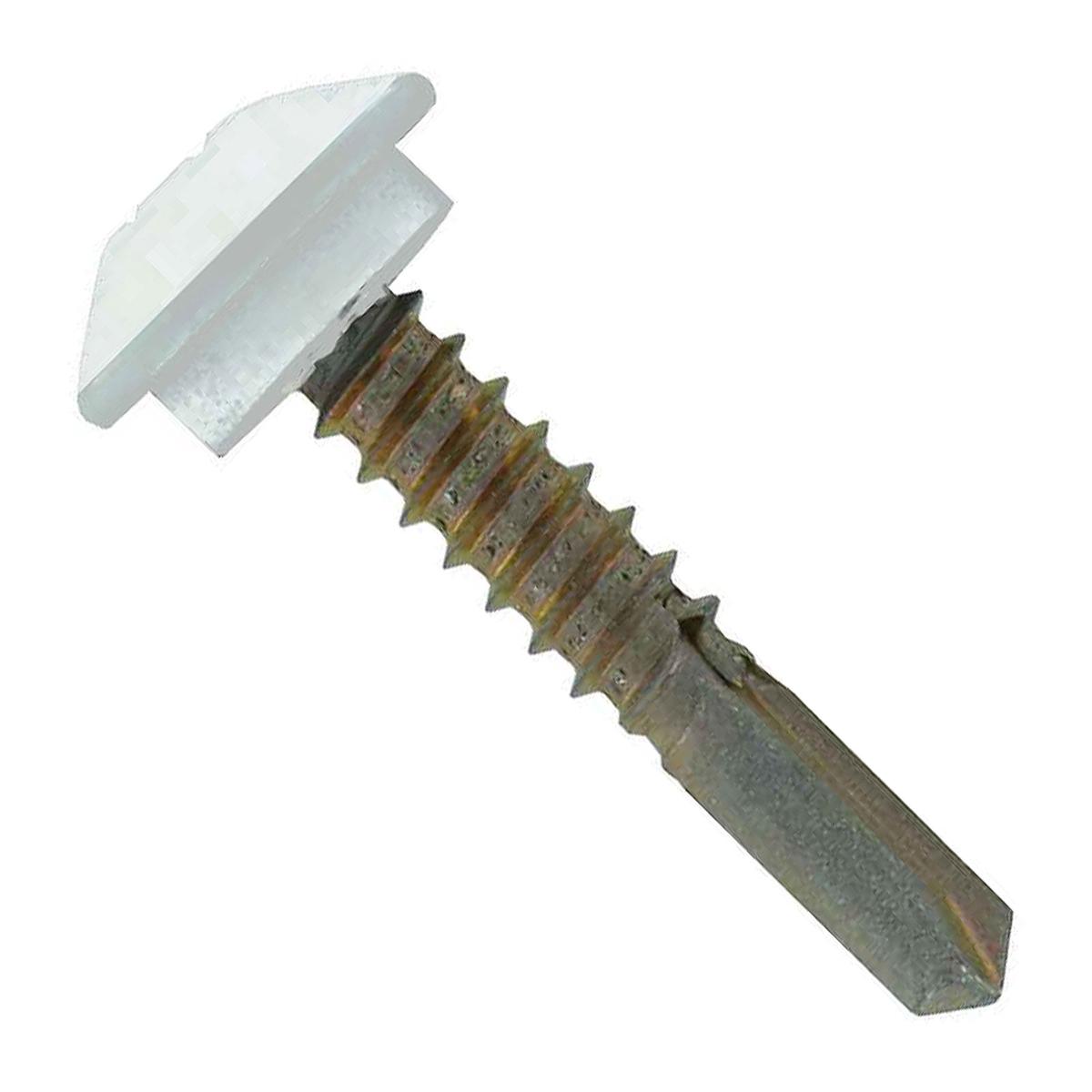 ST Fastening #12-14 x 1-1/4" Eclipse Steelbinder Self-Drilling Metal Roofing Screw - Bright White, Pkg 250