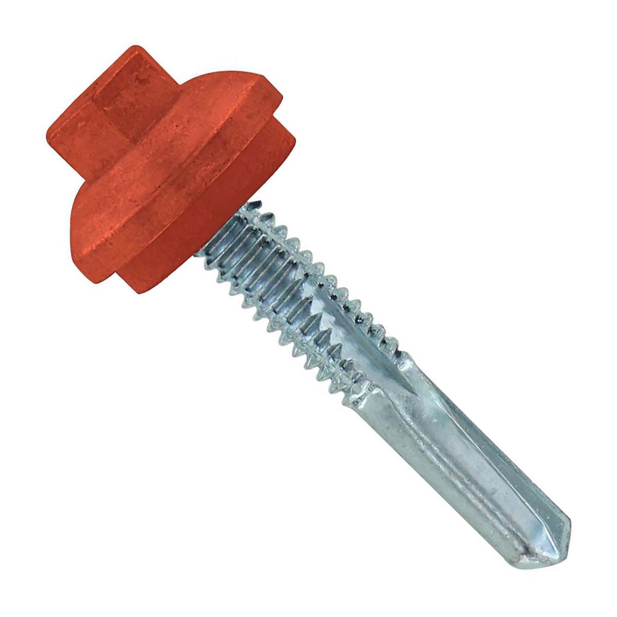 ST Fastening #12 x 1-1/4" Self-Drilling ZXL HG Steelbinder Metal Roofing Screw, Hex Cupped Washer Head - Copper | Qty. 2,000 (Carton)