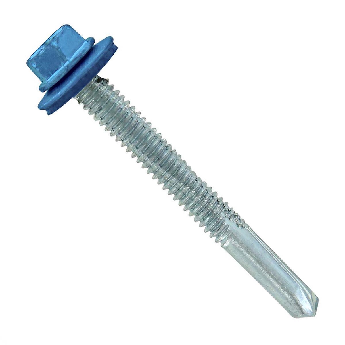 ST Fastening #12 x 2" Self-Drilling HG Steelbinder Metal Roofing Screw, Hex-Washer Head - Hawaiian Blue | Qty. 2,000 (Carton)