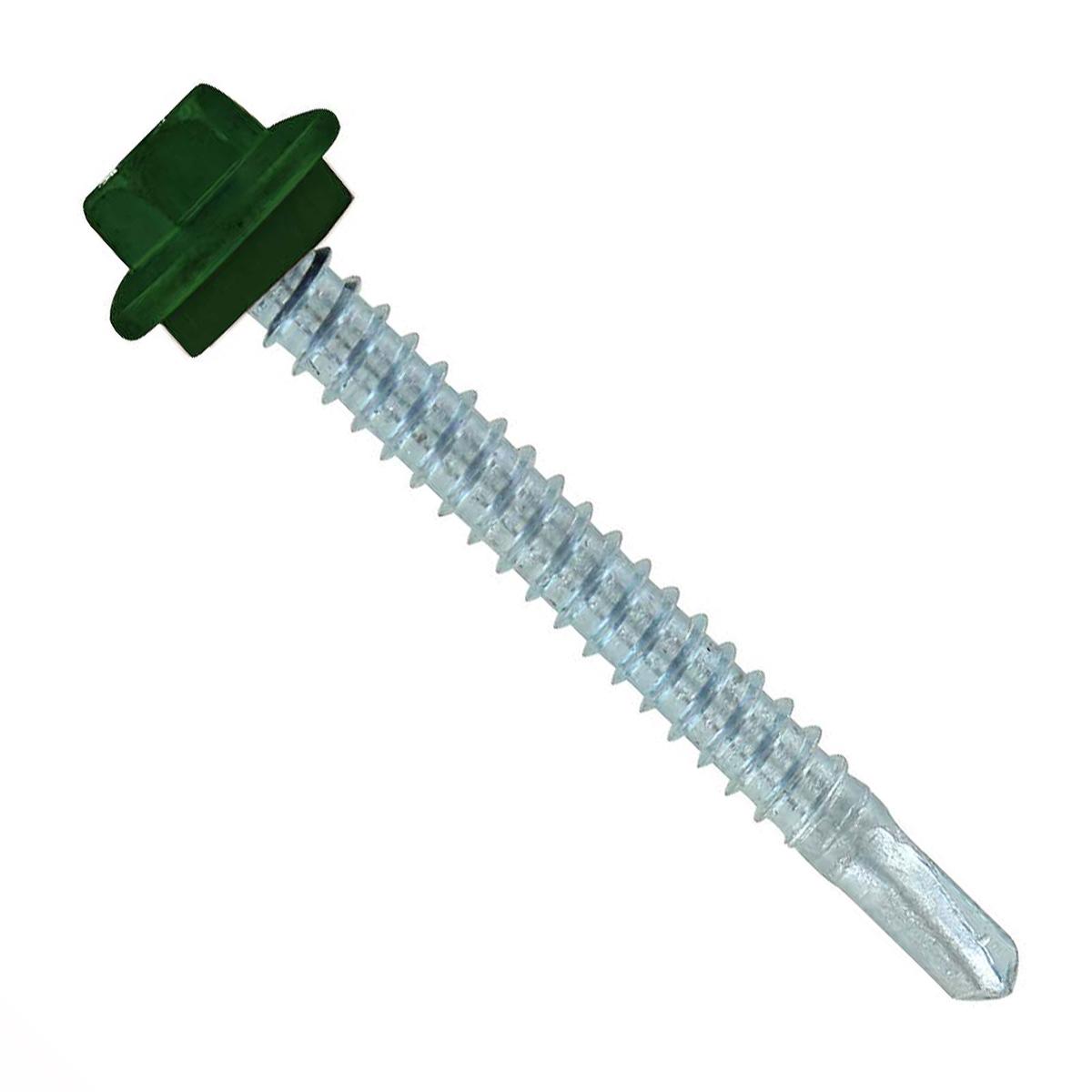 ST Fastening #12 x 2" Self-Drilling Maxx Steelbinder Metal Roofing Screw, Hex-Washer Head - Forest Green | Qty. 72,000 (Pallet)
