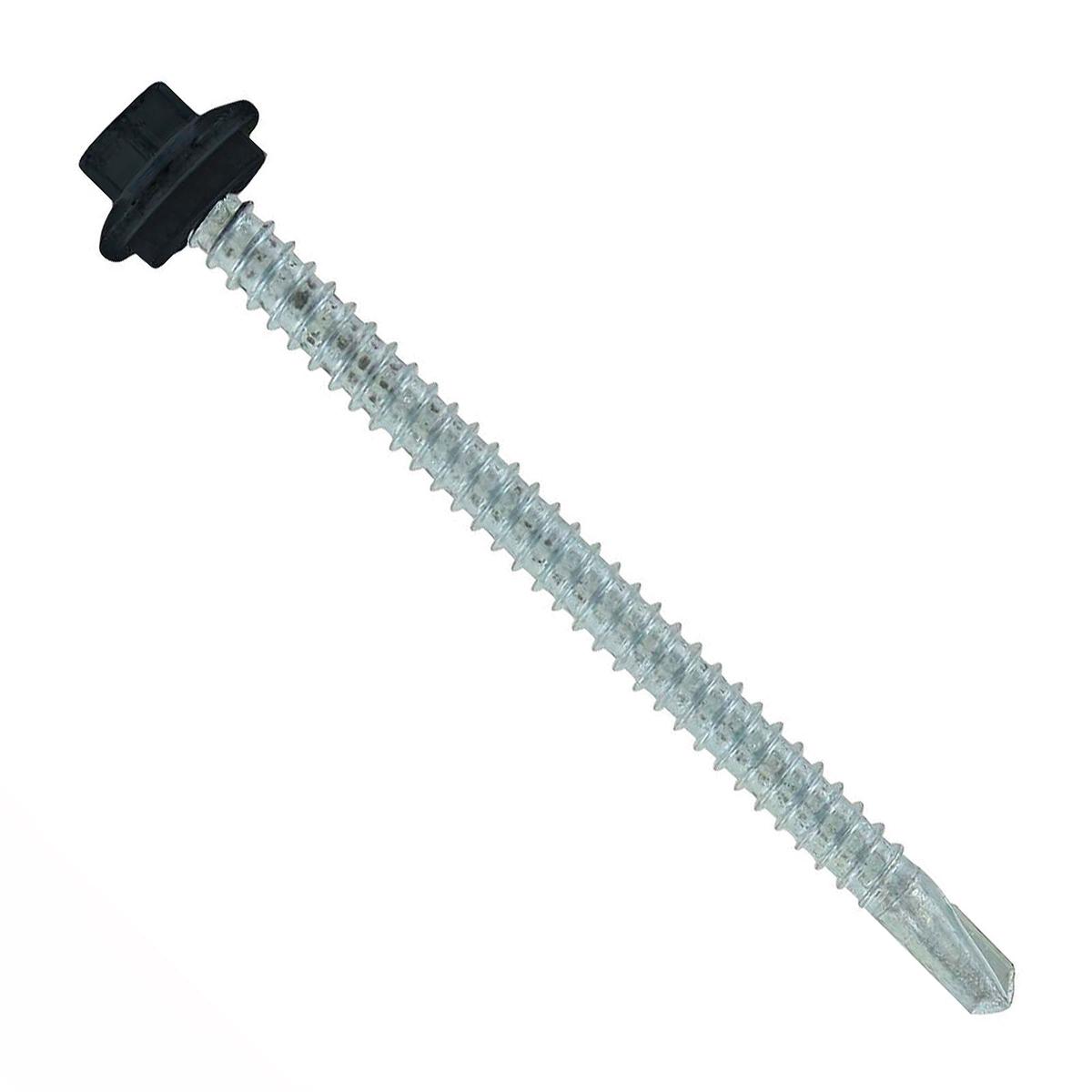 ST Fastening 12 x 3" Self-Drilling Maxx Steelbinder Metal Roofing Screw, Hex Washer Head - Black, Qty. 250