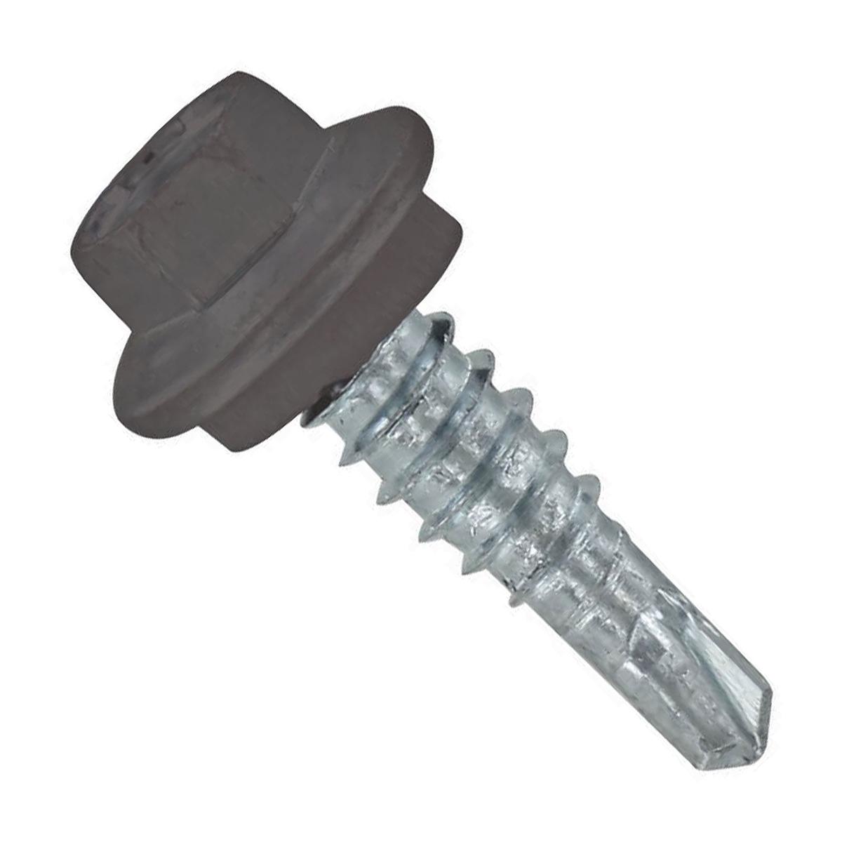 ST Fastening #14 X 7/8" Self-Drilling Maxx Steelbinder Metal Roofing Screw, Hex-Washer Head - Charcoal Gray, Qty. 250