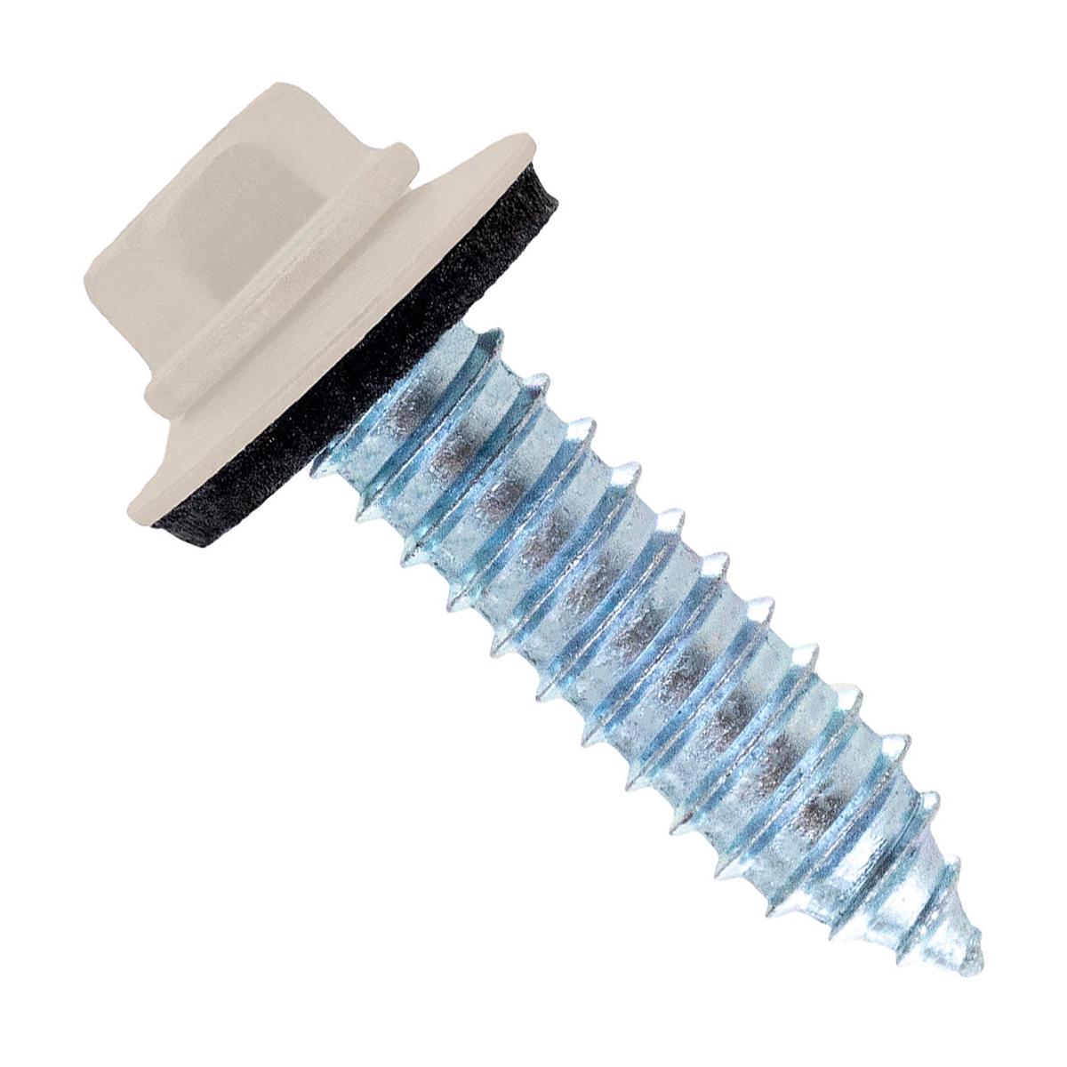 ST Fastening #17 x 1" Tapping Steelbinder Metal Roofing Screw, Hex-Washer Head - Light Stone | Qty. 120,000 (Pallet)